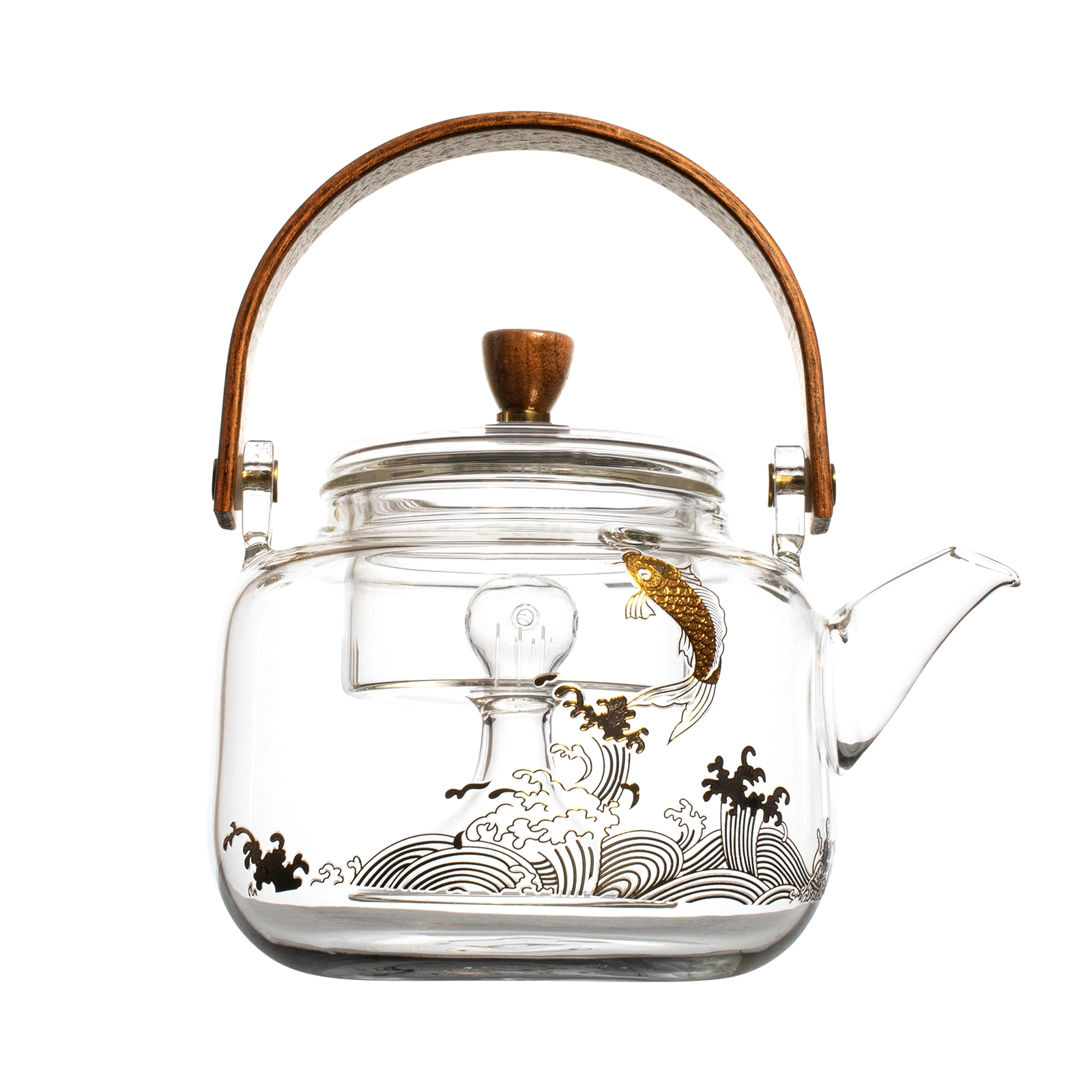 Decorative glass jug with infuser Pescado