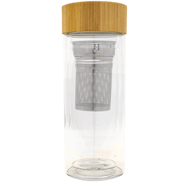 Glass tea flask with infuser