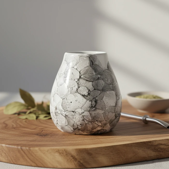 Ceramic mate gourd with bombilla – aesthetic and practical yerba mate vessel