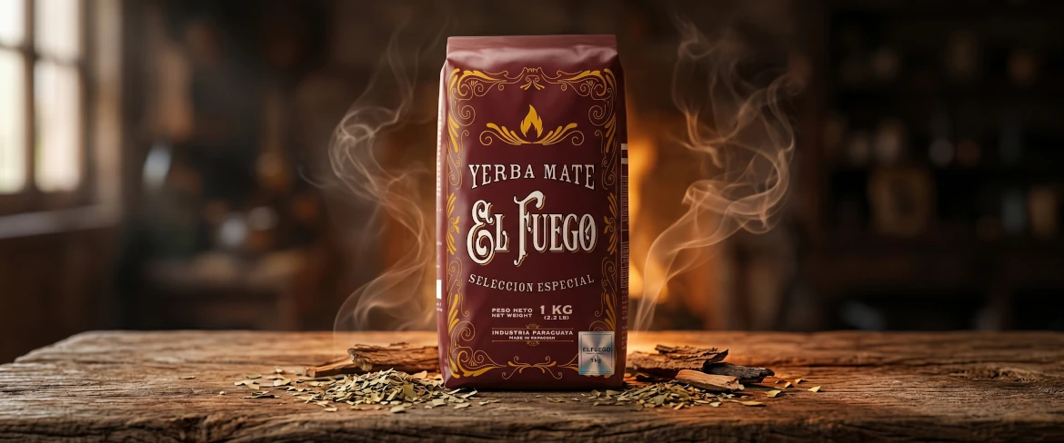 El Fuego 1 kg paper packaging – strong and intense yerba mate packed at the source.