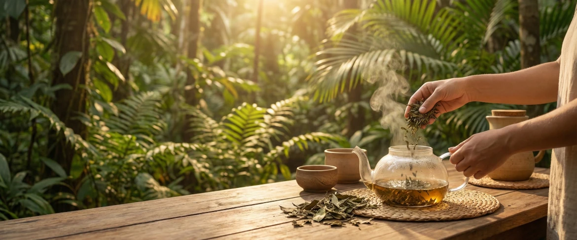 Guayusa tea how to brew – a cup of infusion made from Ilex guayusa leaves