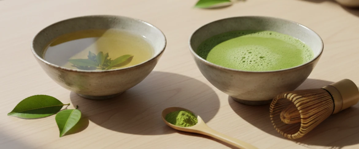 Matcha vs green tea – differences in colour, texture and properties