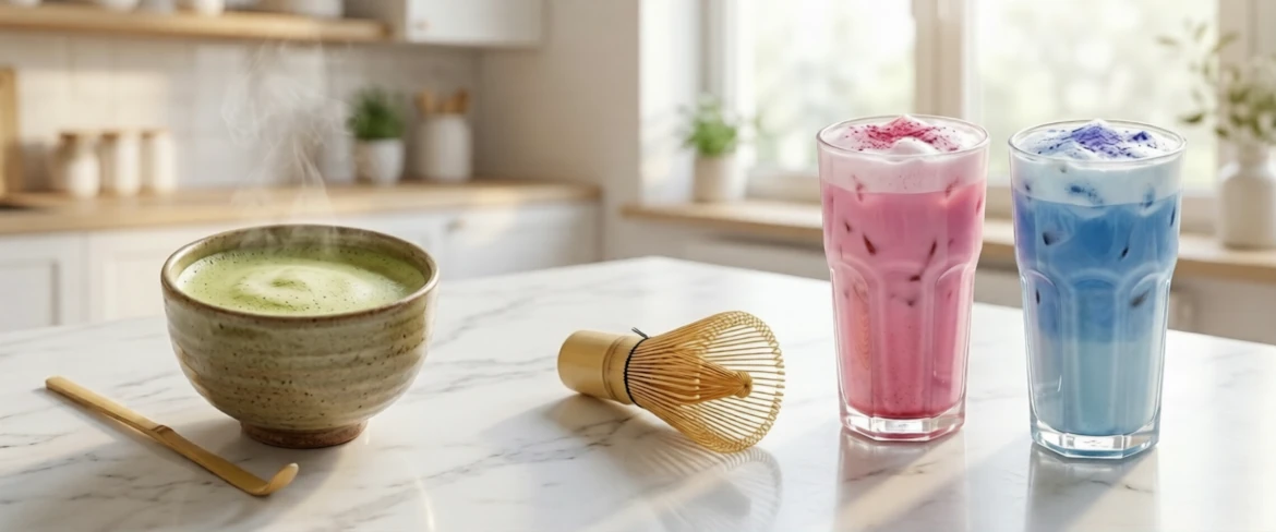 Traditional green tea vs colourful matcha – does matcha contain caffeine? Comparison of properties