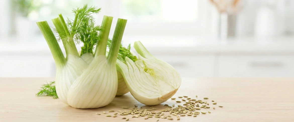 What fennel looks like – Italian fennel bulb, leaves and fennel seeds