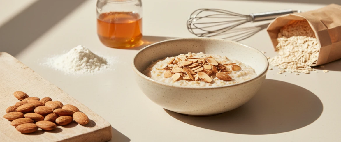 Almonds in the kitchen – almond flakes, ground almonds and roasted almonds in dishes