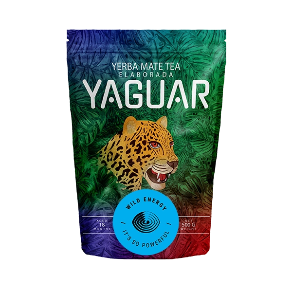 Strong Argentinian yerba mate Yaguar Wild Energy in a doypack.