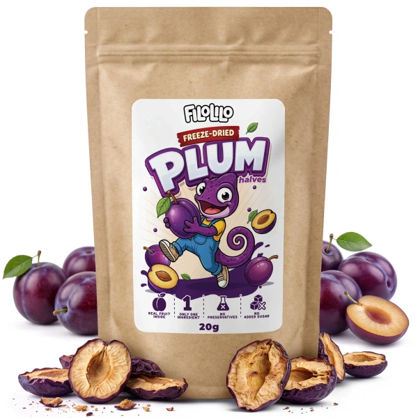FiloLilo freeze-dried plums in halves