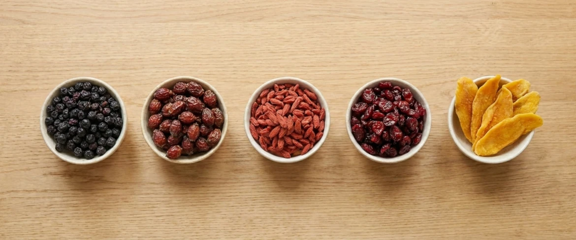 Healthiest dried fruit – chokeberry, dried goji berries and dried cranberries