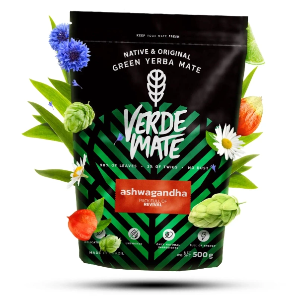 Verde Mate Green Ashwagandha yerba mate with lemon verbena