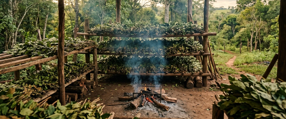 Yerba mate from Paraguay – traditional barbacuá drying process