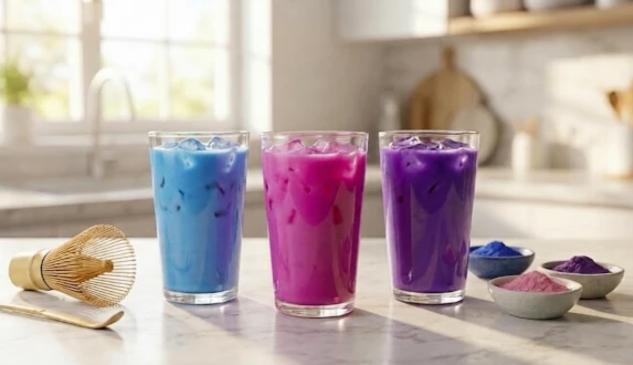 Colourful matcha: is it even matcha at all? We check out the blue, pink, and purple versions