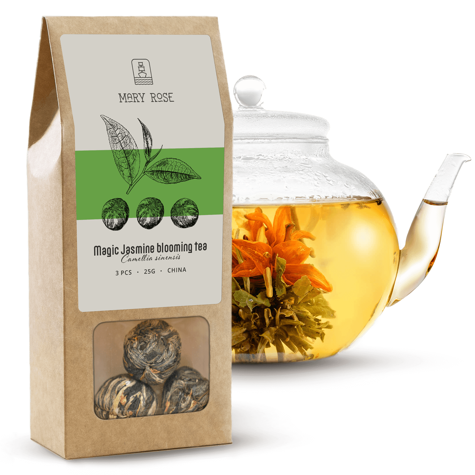 Mary Rose Magic Jasmine blooming tea (3 pcs.) Tea \ Green Tea Tea