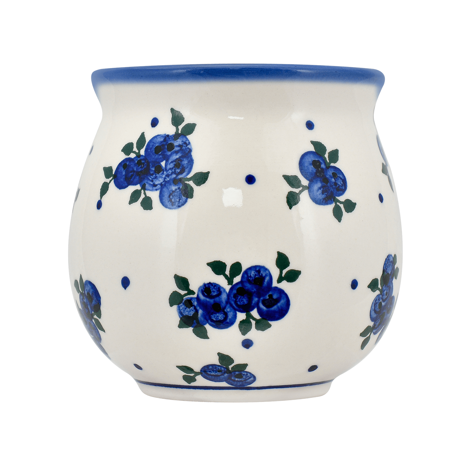 Traditional Polish Pottery Ceramic Mate Cup BLUEBERRY Accessories