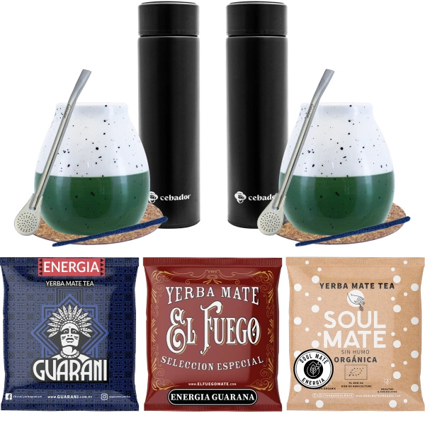 Yerba Mate starter kit Thermos 3x50g for couple