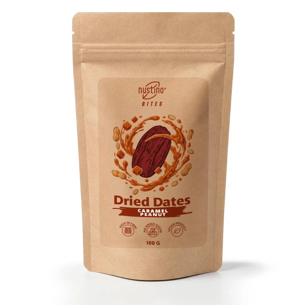 Nustino Bites – Dried Dates – Caramel Peanut 100g