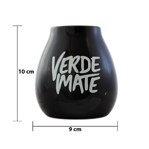 Ceramic Mate Gourd with Verde Mate Logo (Black) 350ml
