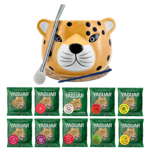 Yerba Mate Set 10x50g Calabash Gatito Yaguar