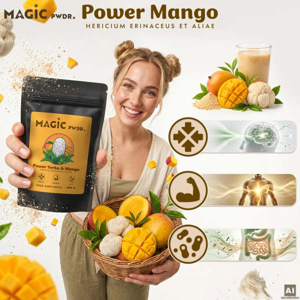 Magic Pwdr – Power Yerba & Mango – Focus & Gut Blend 400g