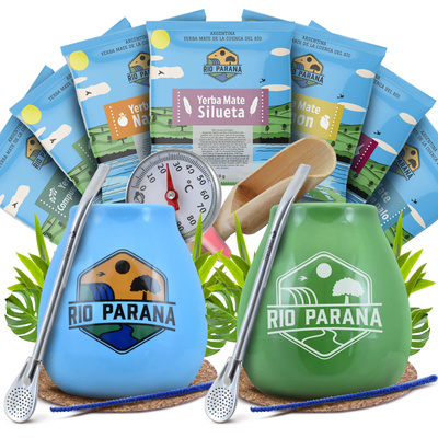 Yerba Mate Rio Parana starter set for couple accessories