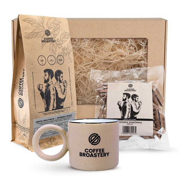 Bro Coffee Roastery Gift Set: Amico dall'Italia Coffee + Milk Fudge + Mug