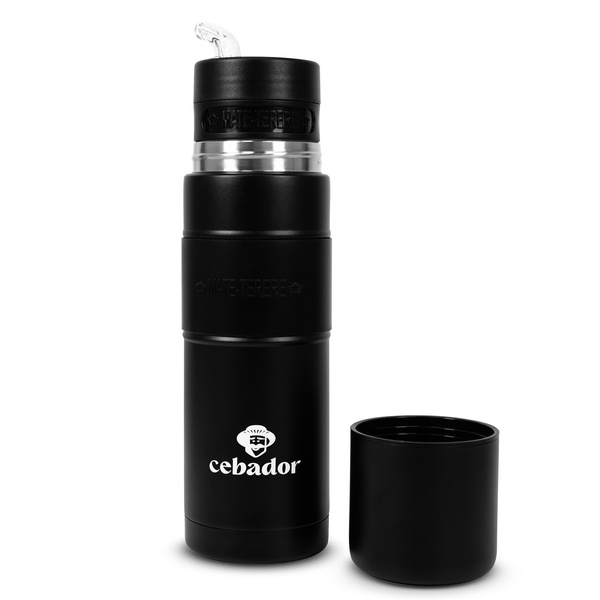 Yerbomos XL ALL IN ONE - 750ml - Mate cup, thermos and bombilla in one (black)
