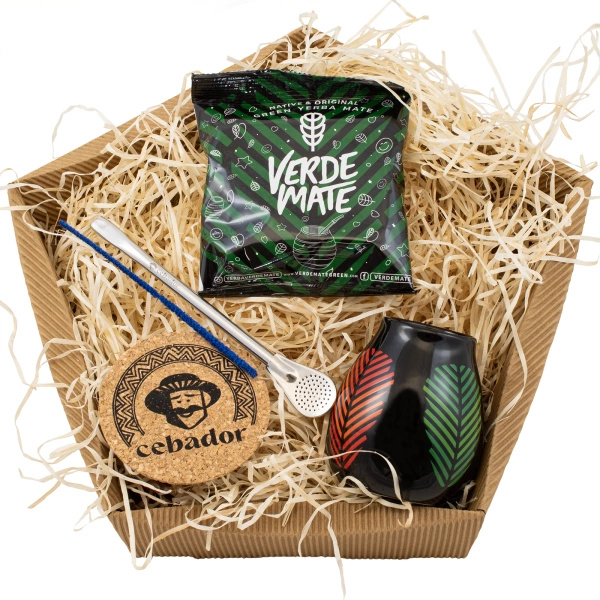 Yerba Mate Gift Set: Verde Mate Frutos Tropicales 50g + Mate Gourd + Bombilla