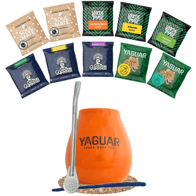 Yerba Mate Set 10x50g Calabash + Bombilla