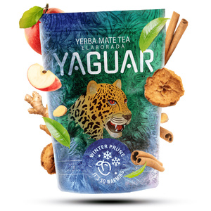Christmas Gift Set Yerba Mate Yaguar Winter Prune 500g + Gourd and Bombilla
