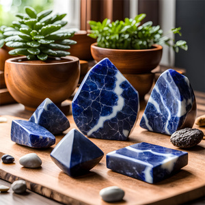 Set of natural stones, crystals and incense - esotericism, yoga, meditation