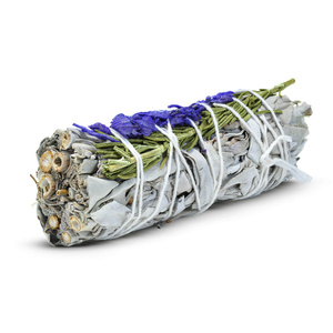 Meditation set: white sage incense + amethyst