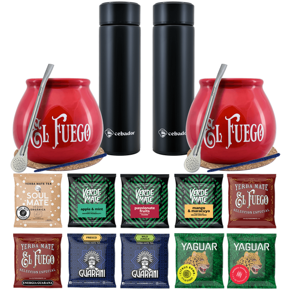 Yerba Mate Thermos Bombilla Set for Two 500g