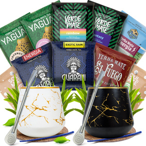 Yerba Mate Set for Two: samples 10x50g 2x Calabash + 2x Bombilla