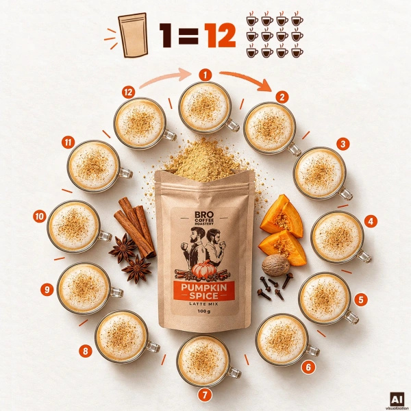 Set for Pumpkin Spice Latte: Coffee Bro Coffee Roastery Brazil Cerrado 1kg + Pumpkin Spice Latte Mix 100g