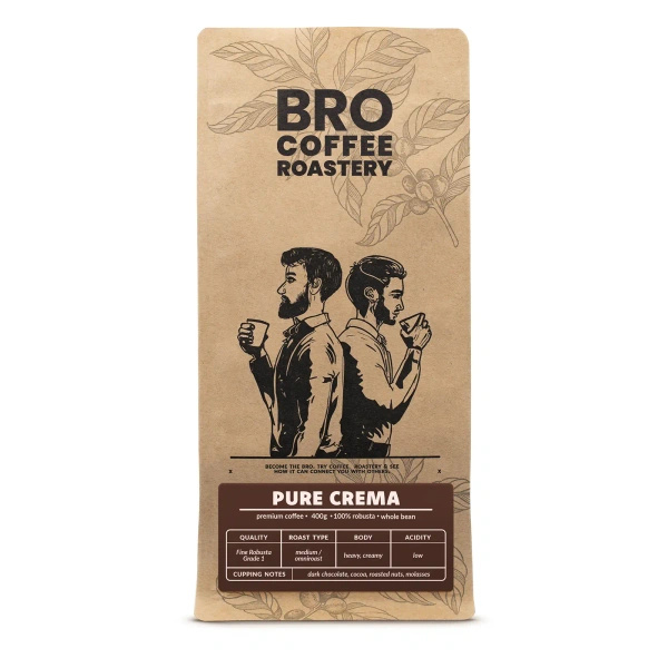 Bro Coffee Roastery – Whole Bean Coffee Pure Crema 400g