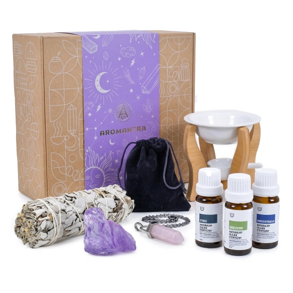 Esoteric Gift Set for Aromatherapy: Essential Oils + White Sage + Accessories