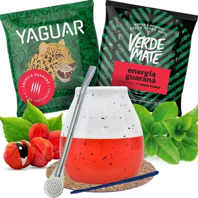 Yerba mate set Calabash + Bombilla 2x50g