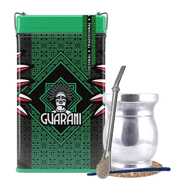Set Yerbera Guarani Elaborada Tradicional 0.5kg Palo Santo