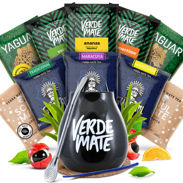 Yerba Mate Set 10x50g Calabash + Bombilla