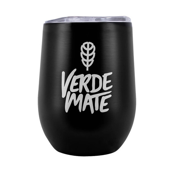 TermoLid – thermal mate cup with a lid – Verde Mate (black) – 350 ml