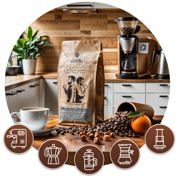 Bro Coffee Roastery - Whole Bean Coffee Amico dall'Italia Espresso Roast 1kg