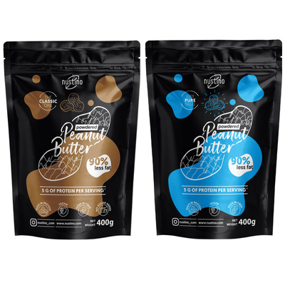 Nustino Powdered Peanut Butter Set: Classic + Pure 2x400g