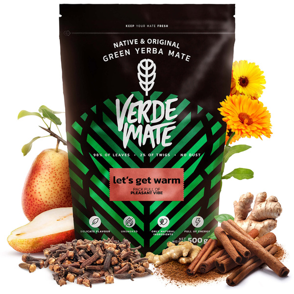 Christmas Gift Set Yerba Mate Verde Mate Let's Get Warm 500g + Gourd and Bombilla