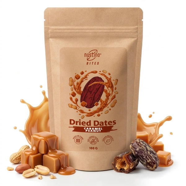 Nustino Bites – Dried Dates – Caramel Peanut 100g