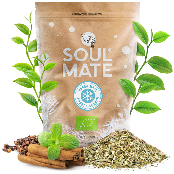 Christmas Gift Set Yerba Mate Soul Mate Frosty Season 500g + Gourd and Bombilla