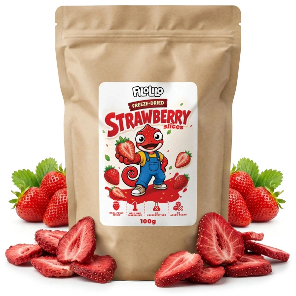 FiloLilo – Freeze-dried strawberry slices 100g