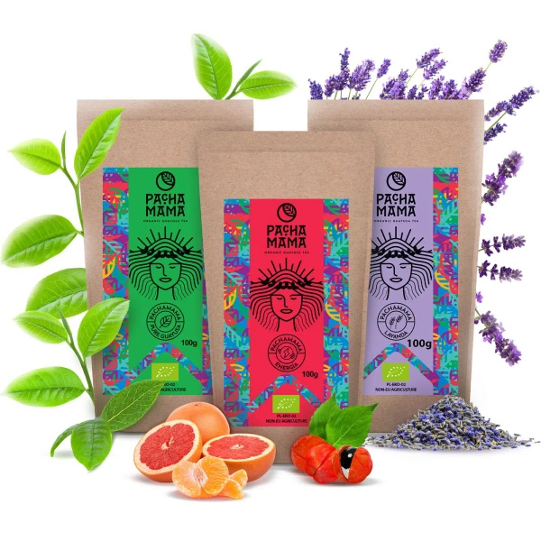 Gift Set Guayusa Pachamama: Pure + Lavanda + Energia 3x100g