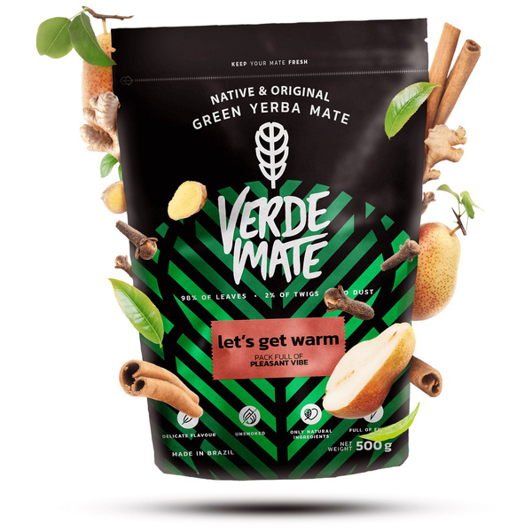 Christmas Gift Set Yerba Mate Verde Mate Let's Get Warm 500g + Gourd and Bombilla