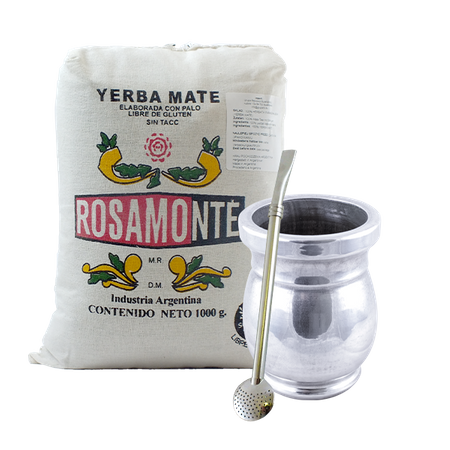 Yerba Mate Rosamonte 1kg + Palo Santo Mate Cup Set