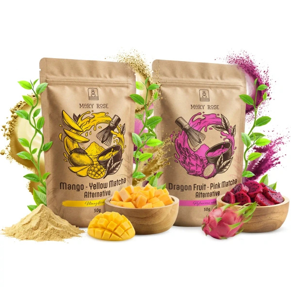 Colourful Matcha Set: Yellow Matcha + Pink Matcha
