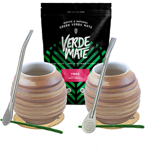 Verde Mate ROSA 500g + 2x Mate Cup+ 2x Bombilla + Accessories